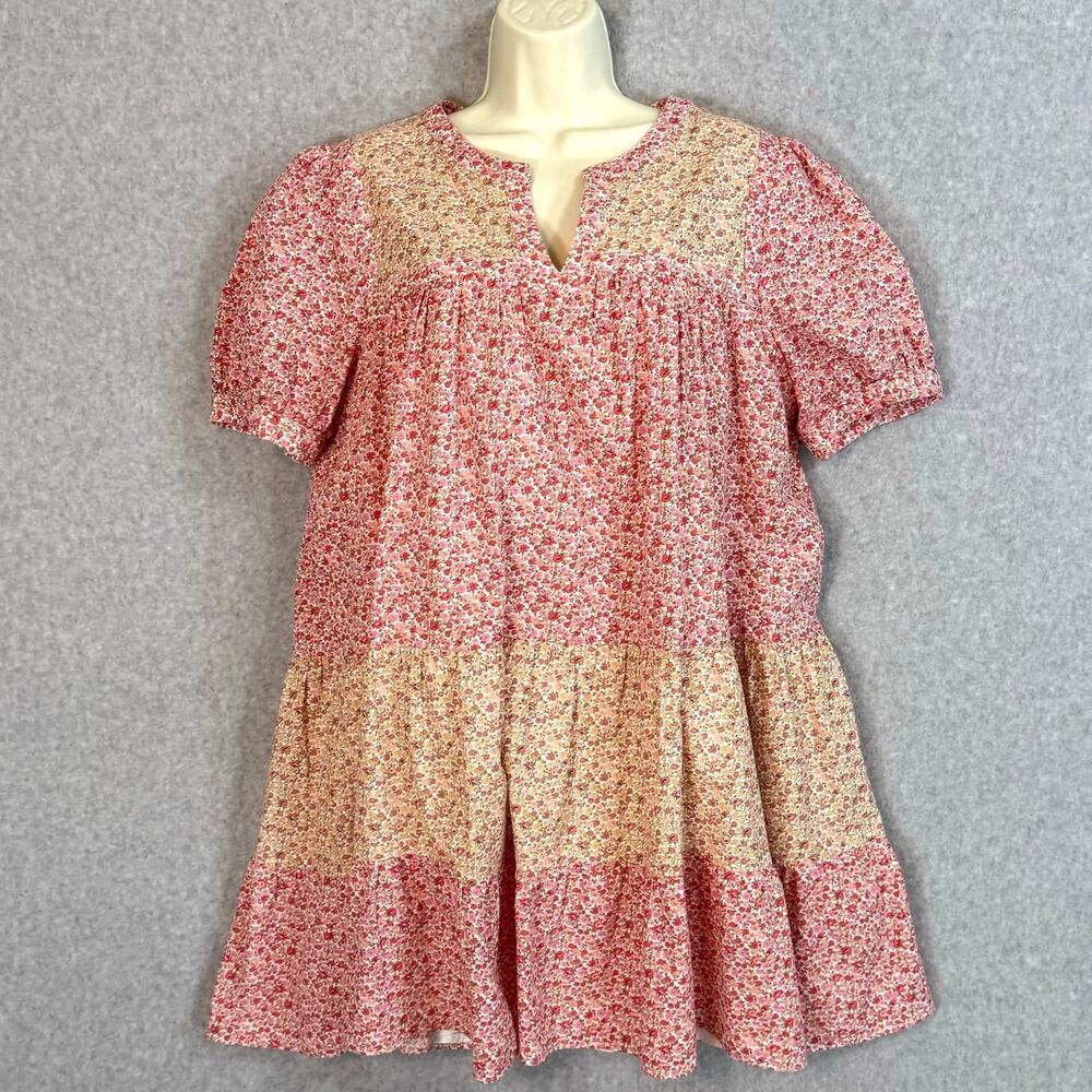 Hyacinth House Tuckernuck Hana Mini Dress Size L Tiered Flowy Floral Cottagecore